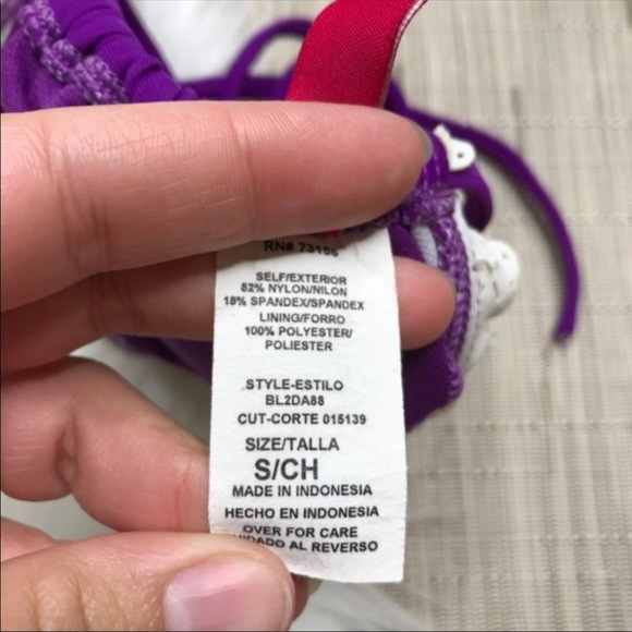 The Bikini Lab Purple Bikini White Lace Trim S - Picture 4 of 5